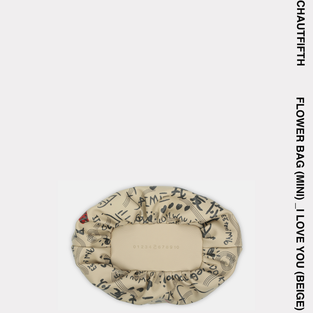 Túi xách MINI FLOWER họa tiết I Love You màu beige - CHAUTFIFTH