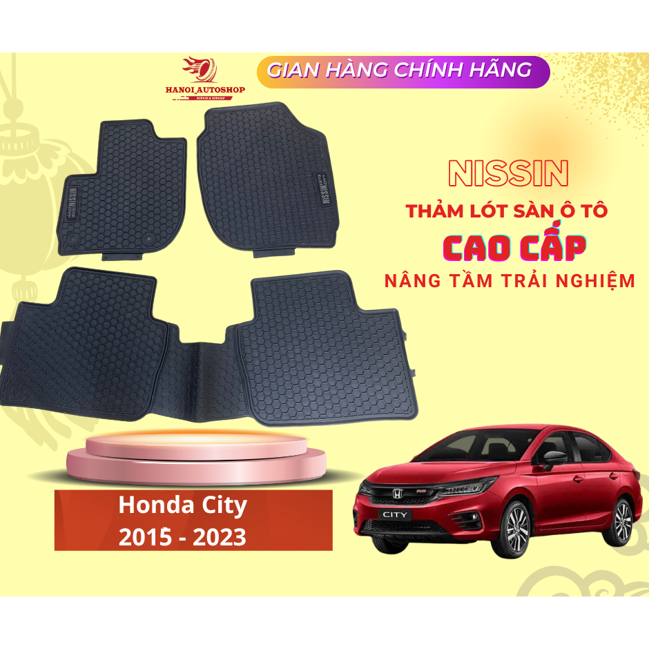 Thảm sàn cao Su đúc nguyên khối Honda City chuẩn form xe dễ dàng dọn rửa