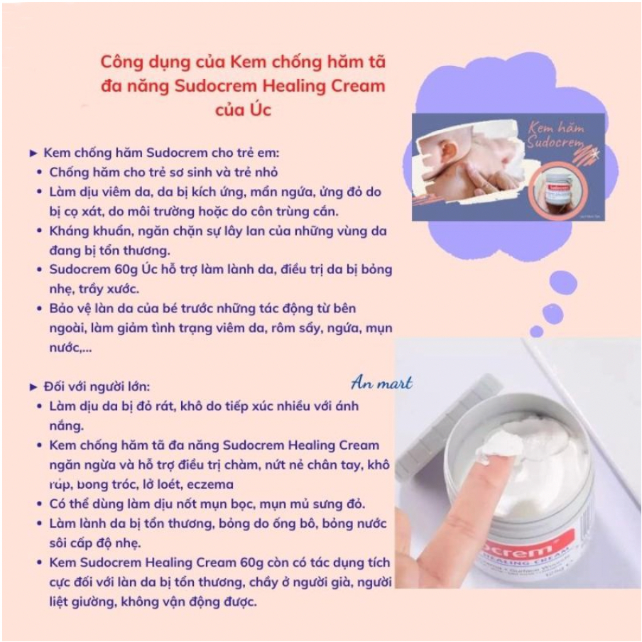 Kem Hăm Tã Sudo UK Crem 60g, Kem Hăm Sudocrem Cho Trẻ Sơ Sinh Chính Hãng Anh  Lamkids