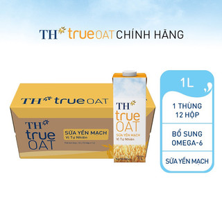 Thùng 12 hộp sữa yến mạch vị tự nhiên th true oat 1l
