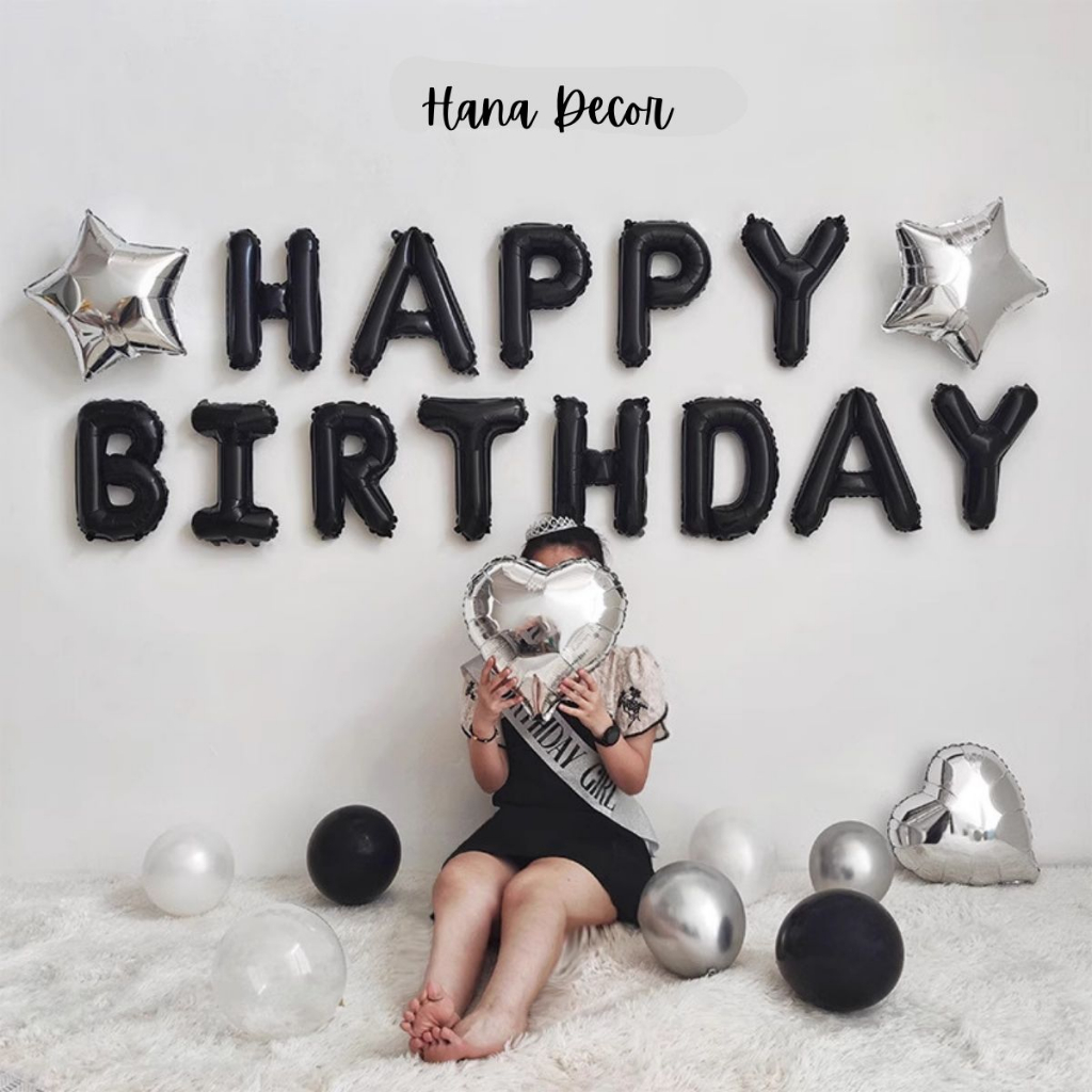 Phụ kiện trang trí sinh nhật tone đen Hana Decor