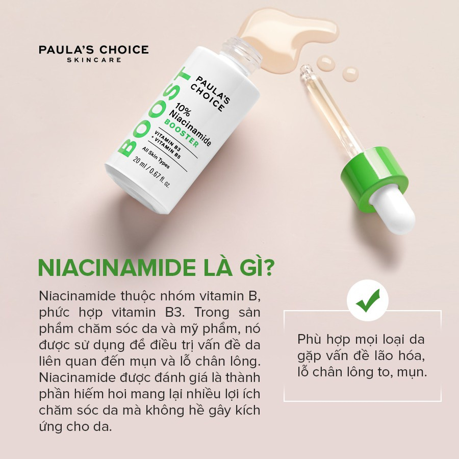 Tinh chất Niacinamide Booster 10% Paula's Choice giúp se lỗ chân lông và săn chắc da 20ml