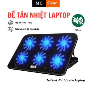 Đế Tản Nhiệt Laptop,Quạt Cho Máy Tính 14 inch Đến 17 inch Mạnh,Êm Có Nhiều Loại 2 quạt Đến 6 quạt bảo hành 12 tháng