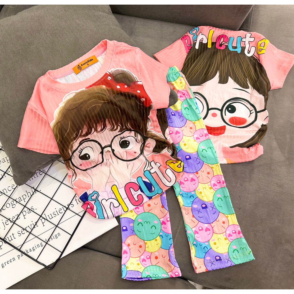 Bộ quần dài áo ngắn Size (4-8) cho bé