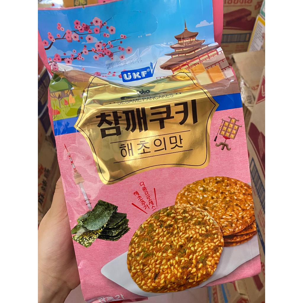 Bánh Quy Mè UKF Vị Rong Biển/Trứng/Phô Mai Siêu Ngon 360g