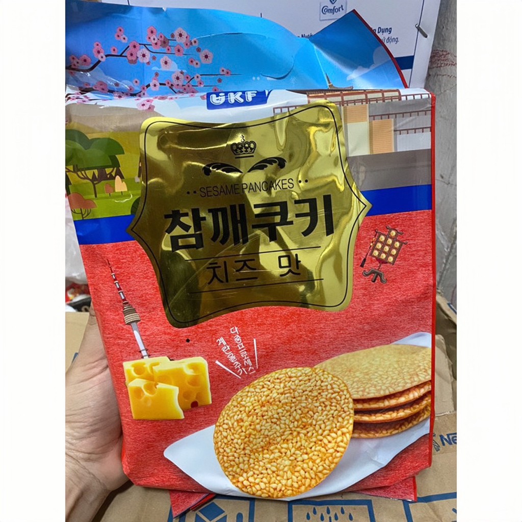 Bánh Quy Mè UKF Vị Rong Biển/Trứng/Phô Mai Siêu Ngon 360g