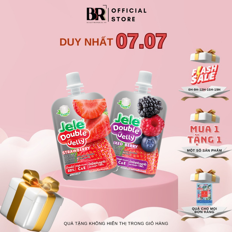 [Mã BMLTA50 giảm đến 50K đơn 99K] Combo 3 Gói Nước Ép Trái Cây Thạch Jele Beautie Double Jelly 125g