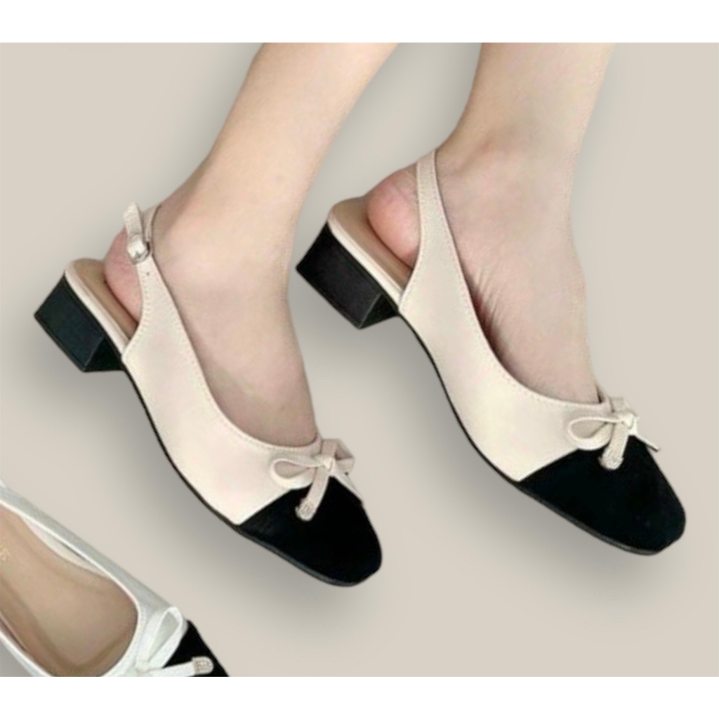 Giày Quai Sau 4P Mũi Dạ Nơ - Giày DG