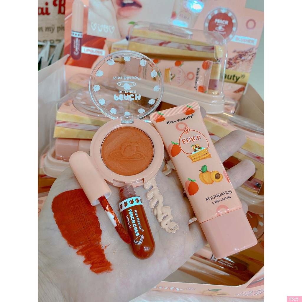 Set trang điểm bánh kem 3 món Peach