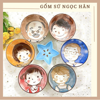 Bát sứ ăn cơm hình gia đình đáng yêu, bát sứ decor dễ thương, chén đĩa gốm sứ cao cấp
