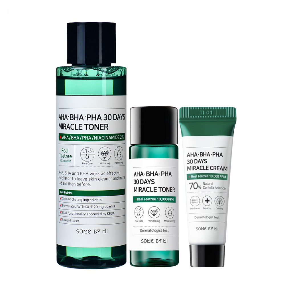 Nước hoa hồng Some By Mi làm sạch da dầu mụn trong 30 ngày AHA-BHA-PHA 30 Days Miracle Toner 150ml