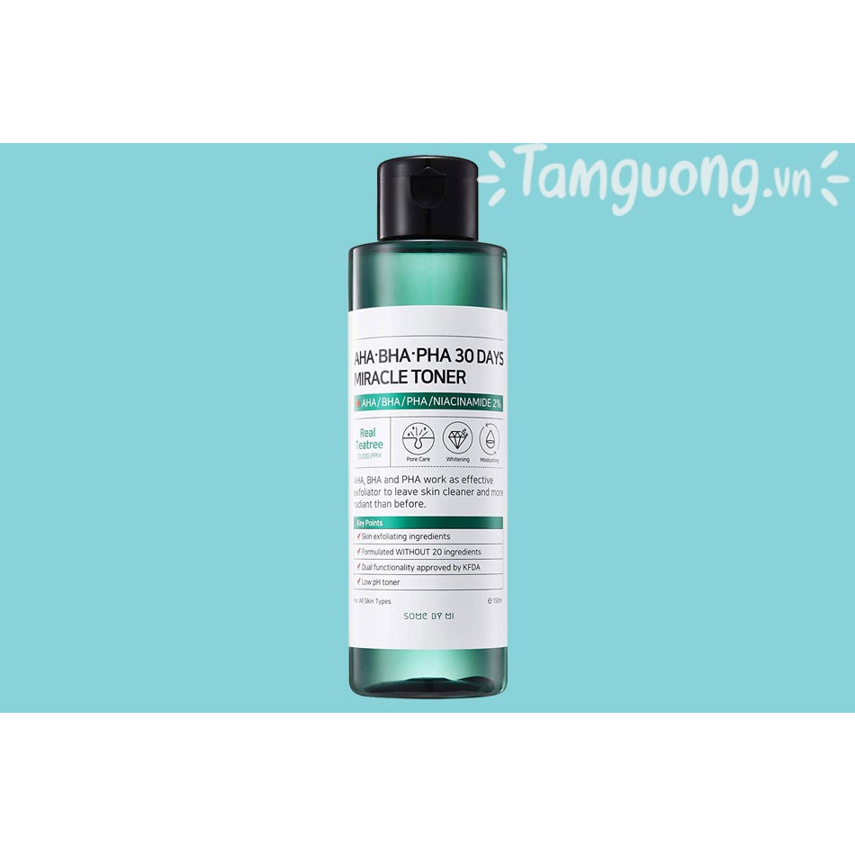 Nước hoa hồng Some By Mi làm sạch da dầu mụn trong 30 ngày AHA-BHA-PHA 30 Days Miracle Toner 150ml