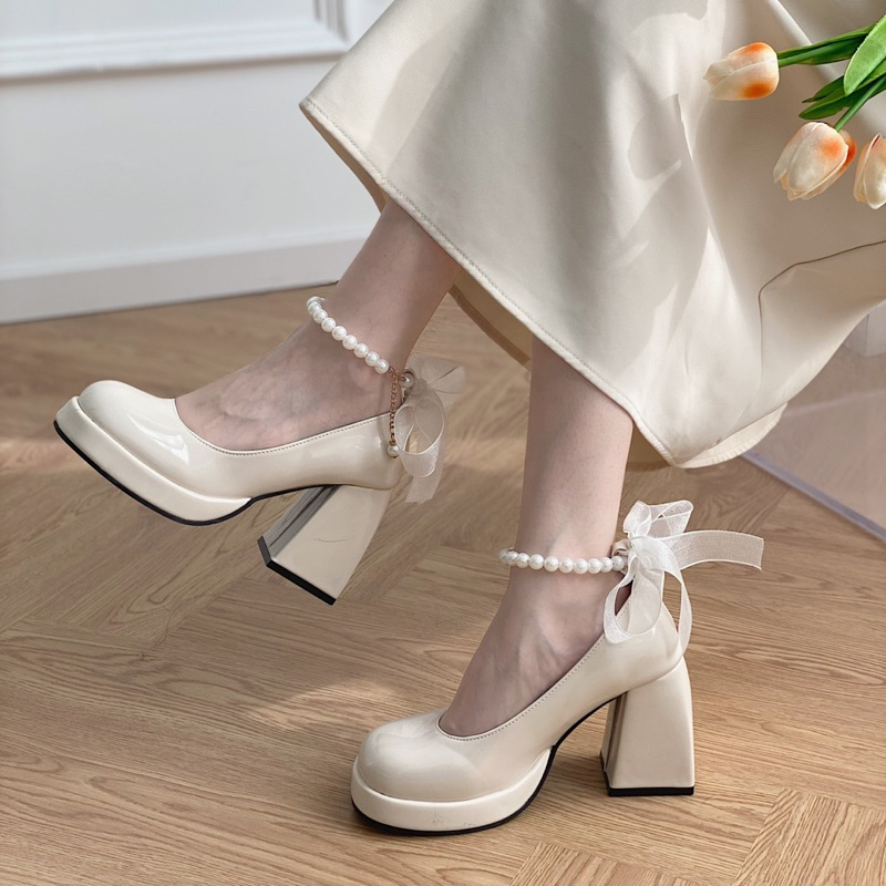 Giày oxford babi quai ngọc thắt nơ