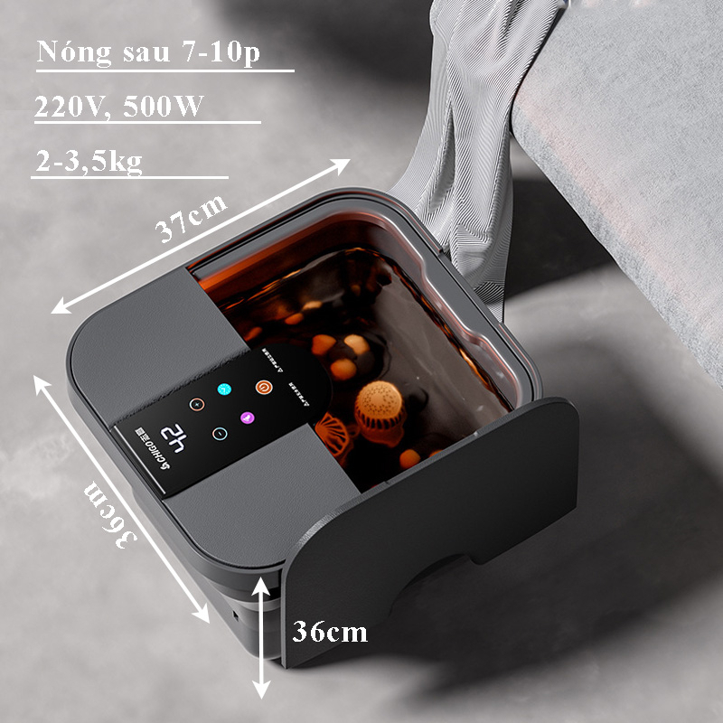 Máy massage chân gấp gọn, chậu ngâm chân, bồn ngâm chân massage cao cấp tặng kèm thảo dược ngâm chân, bảo hành 2 năm