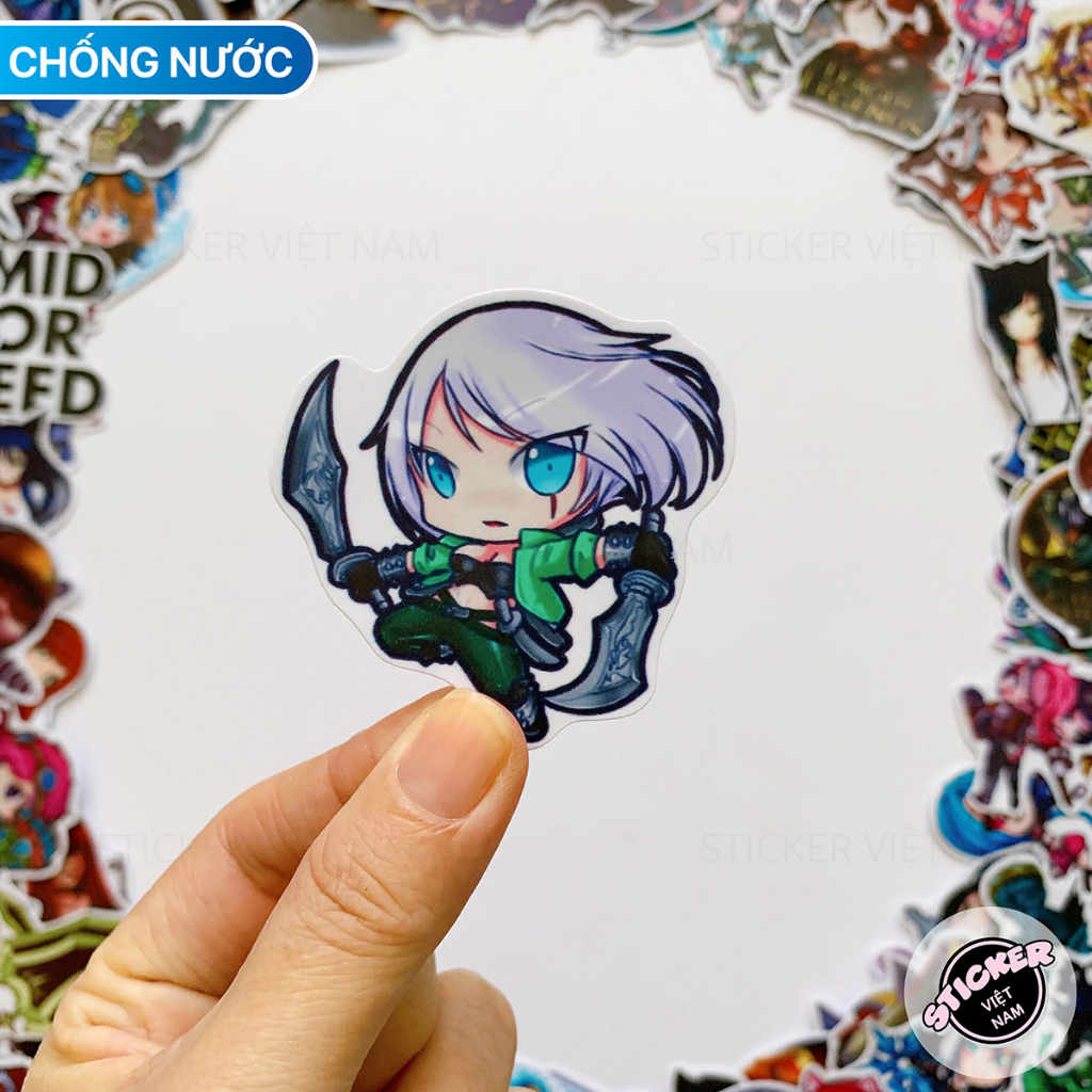 Sticker LIÊN MINH HUYỀN THOẠI - LOL decal hình dán chống nước trang trí xe, laptop, nón bảo hiểm