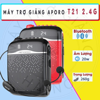 [CHÍNH HÃNG] Máy Trợ Giảng APORO T21, Mic Có Dây, Không Dây 2.4G, Bluetooth, Công Suất 20W [BẢO HÀNH 12 THÁNG]