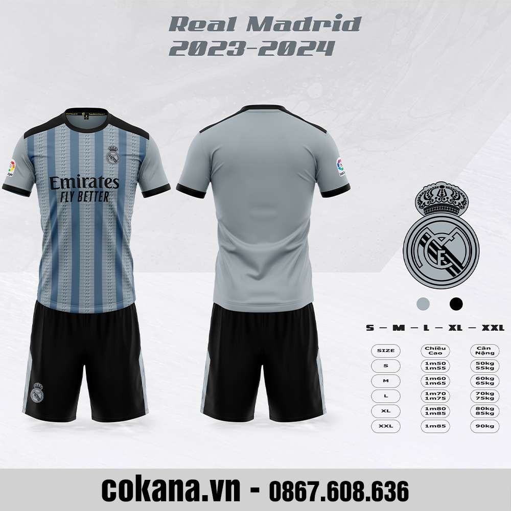 ÁO BÓNG ĐÁ CLB REAL FULL MẪU 2024 - BỘ QUẦN ÁO BÓNG ĐÁ CLB REAL 4 MẪU THUN LẠNH 2024 #COKANA