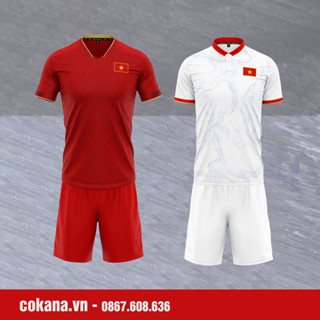 ÁO BÓNG ĐÁ ĐT VIỆT NAM 2 MÀU CHÍNH THỨC THUN LẠNH- BỘ QUẦN ÁO BÓNG ĐÁ ĐT VIỆT NAM 2 MẪU CHÍNH THỨC 2024 #COKANA