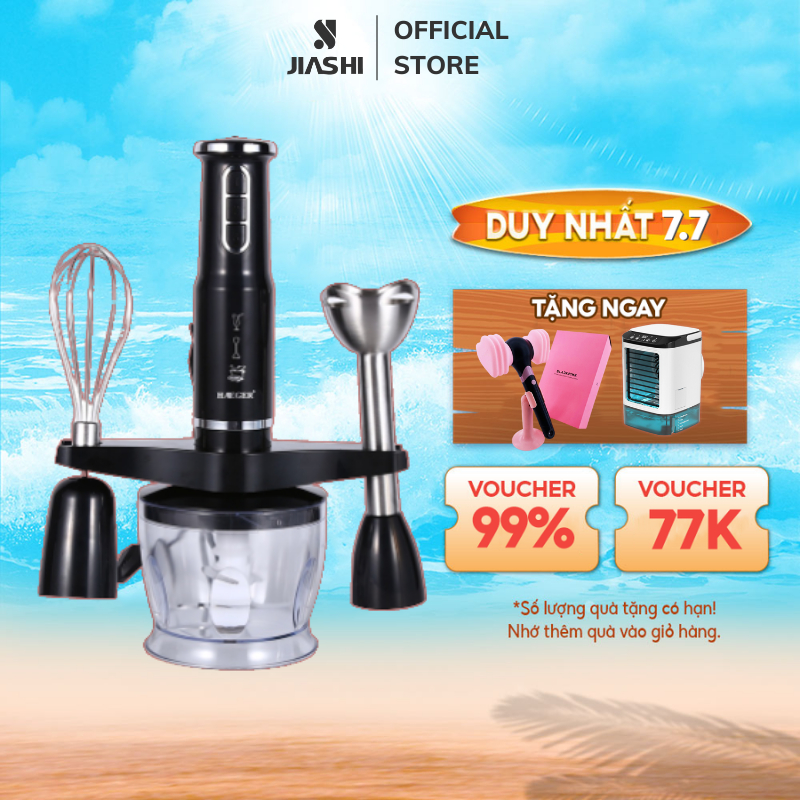 Máy xay cầm tay JIASHI, xay sinh tố, thịt, thực phẩm 600W - 3 mức độ xay, hoạt động hết công suất không nóng máy MXT03