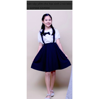 Set đồng phục nữ sinh - váy yếm học sinh bé gái - Áo sơ mi học sinh nữ - Danangsale