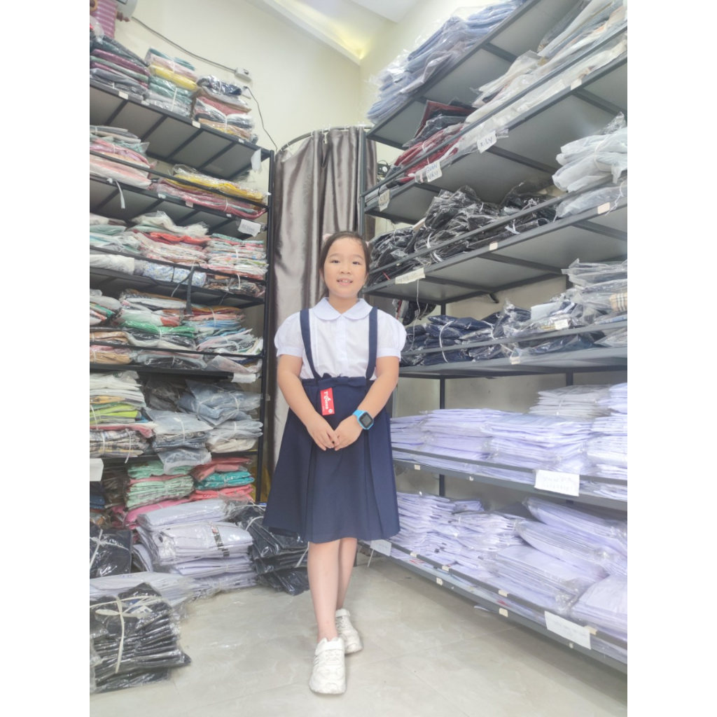 Set đồng phục nữ sinh - váy yếm học sinh bé gái - Áo sơ mi học sinh nữ - Danangsale