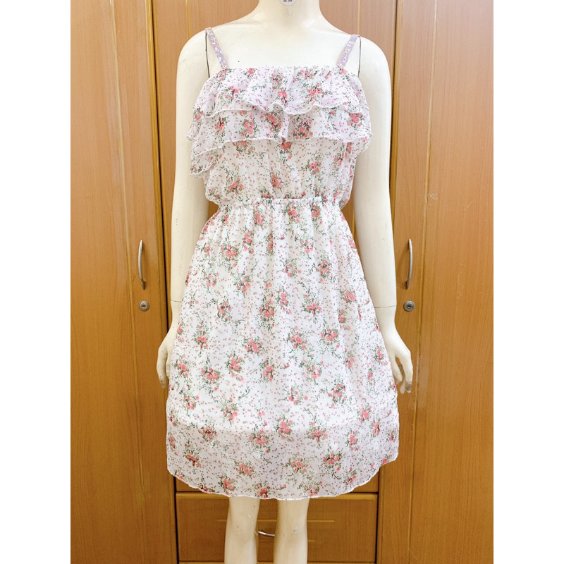Đầm 2 dây 2hand in hoa bèo ngực xinh xắn