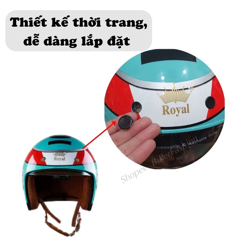 Bộ 4 Nút Thông Gió Mũ Bảo Hiểm Royal M139 Kính Âm