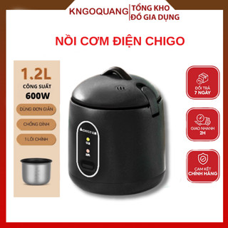 Nồi Cơm Điện Mini Tráng Chống Dính CHIGO Dung Tích 1,2L Phù Hợp Cho 1 Người ăn, Nấu Hầm Súp Cháo Đa Năng
