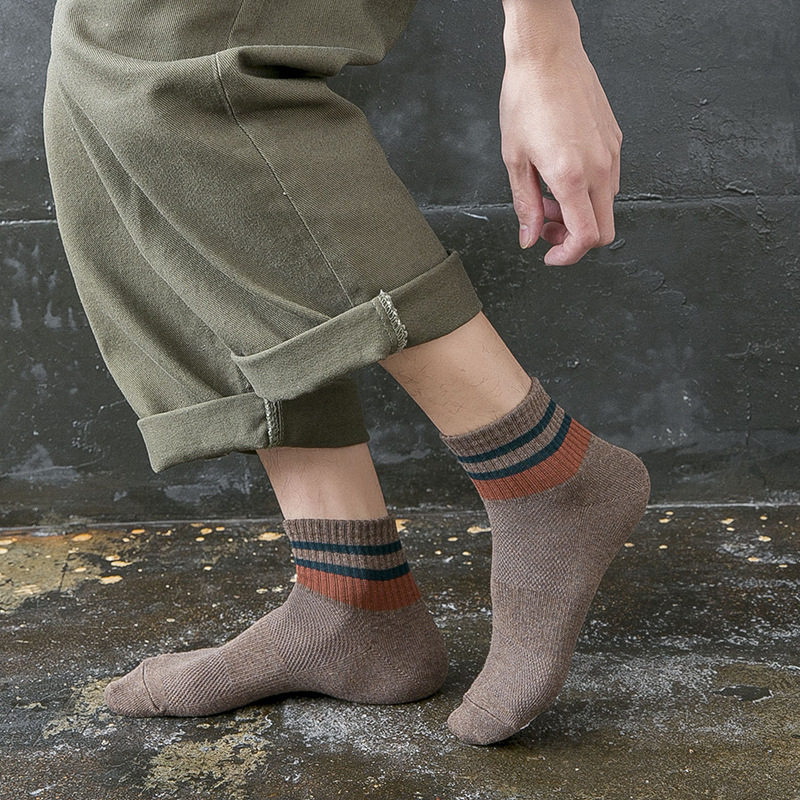 Set 5 đôi tất nam Chemmy cổ trung,tất nam phong cách vintage Hàn Quốc