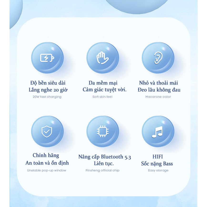 Tai Nghe Bluetooth 5.3 Âm Thanh Sống Động Chất Lượng Cao