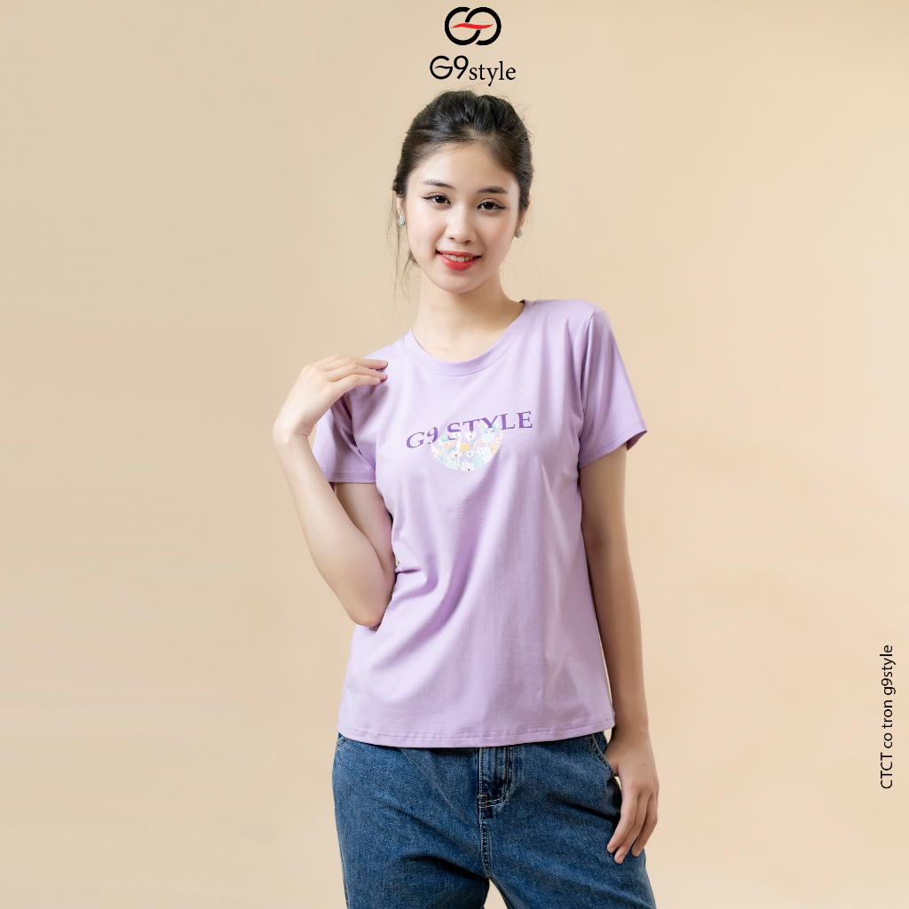 Áo thun cotton nữ in hình G9 STYLE, áo cotton thời trang thoáng mát, phong cách trẻ trung năng động