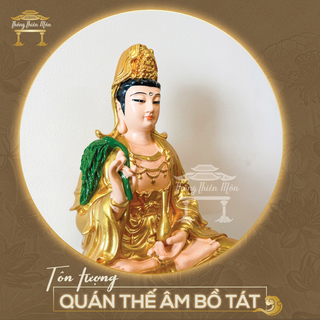 Tôn Tượng Quán Thế Âm Bồ Tát 30cm Composite