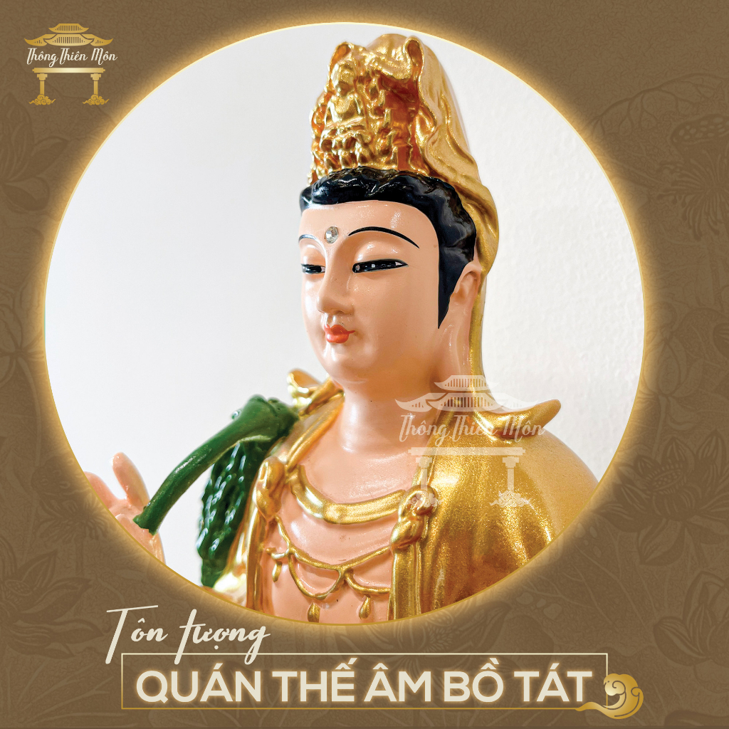 Tôn Tượng Quán Thế Âm Bồ Tát 30cm Composite