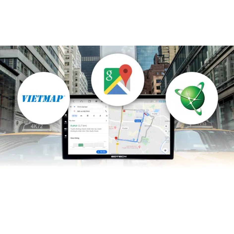 Màn hình  android GOTECH GT6 9inch, 10ich. TẶNG MẶT DƯỠNG theo xe oto. Màn android xem camera oto...