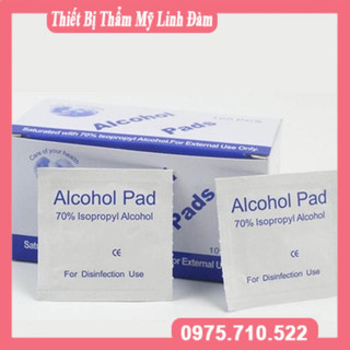 Bông tẩm cồn 1 hộp 100 miếng bông tẩm cồn sát trùng