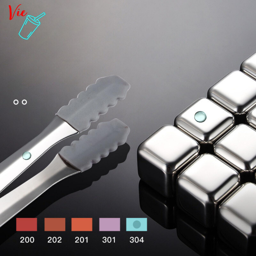 Đá Vĩnh Cửu Không Tan VieCup Hộp 6 Viên Đá INOX 304 Cooling Cubes Làm Lạnh Nhanh