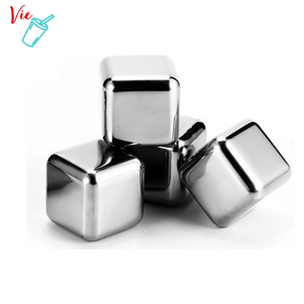 Đá Vĩnh Cửu Không Tan VieCup Hộp 6 Viên Đá INOX 304 Cooling Cubes Làm Lạnh Nhanh