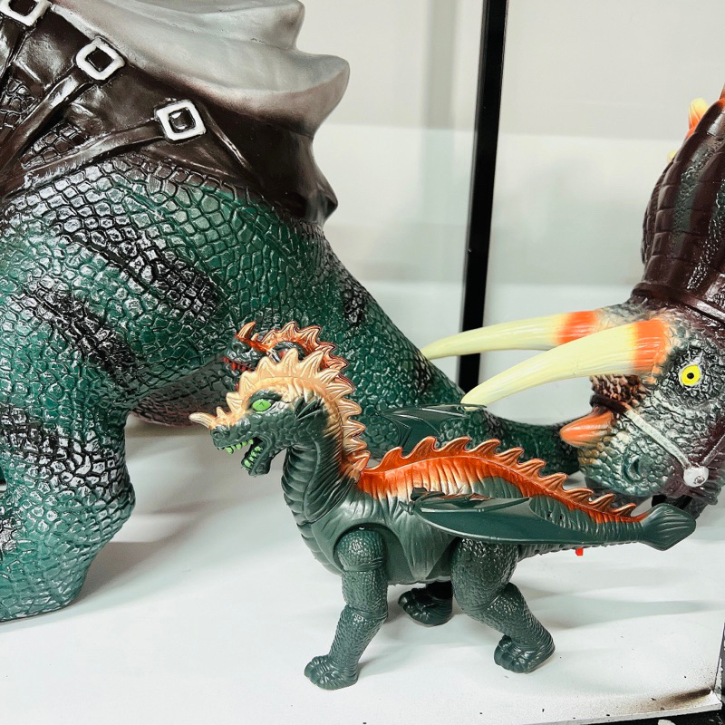 Khủng Long 2 Đầu Chạy Pin Di Chuyển Có Phát Đèn và Nhạc