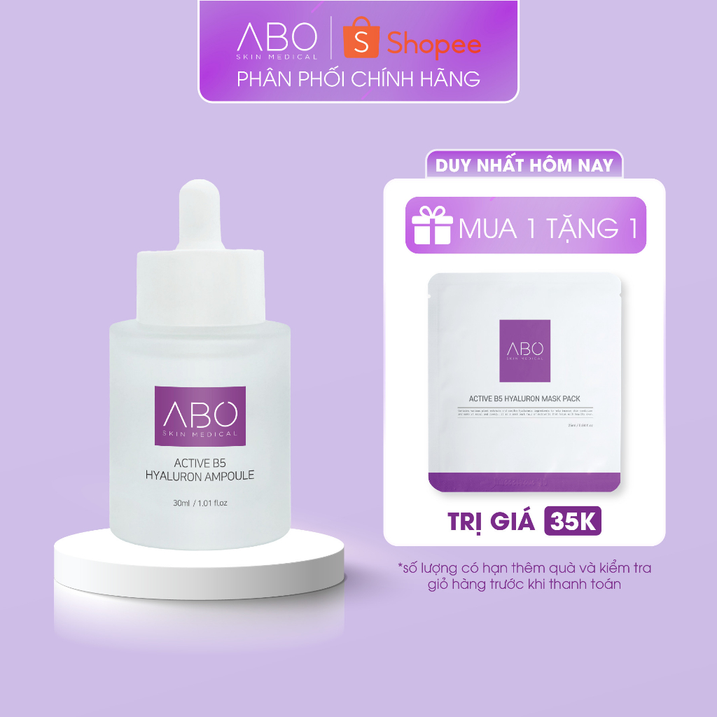 Serum ha b5 ABO - Tinh chất giúp cấp ẩm, sáng da, phục hồi da và chống lão hóa 30ml K001