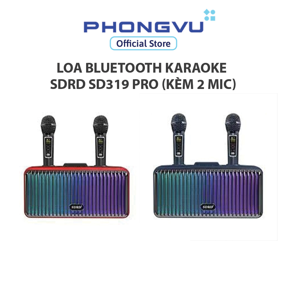 Loa bluetooth karaoke SDRD SD319 Pro (kèm 2 mic) - Bảo hành 6 tháng