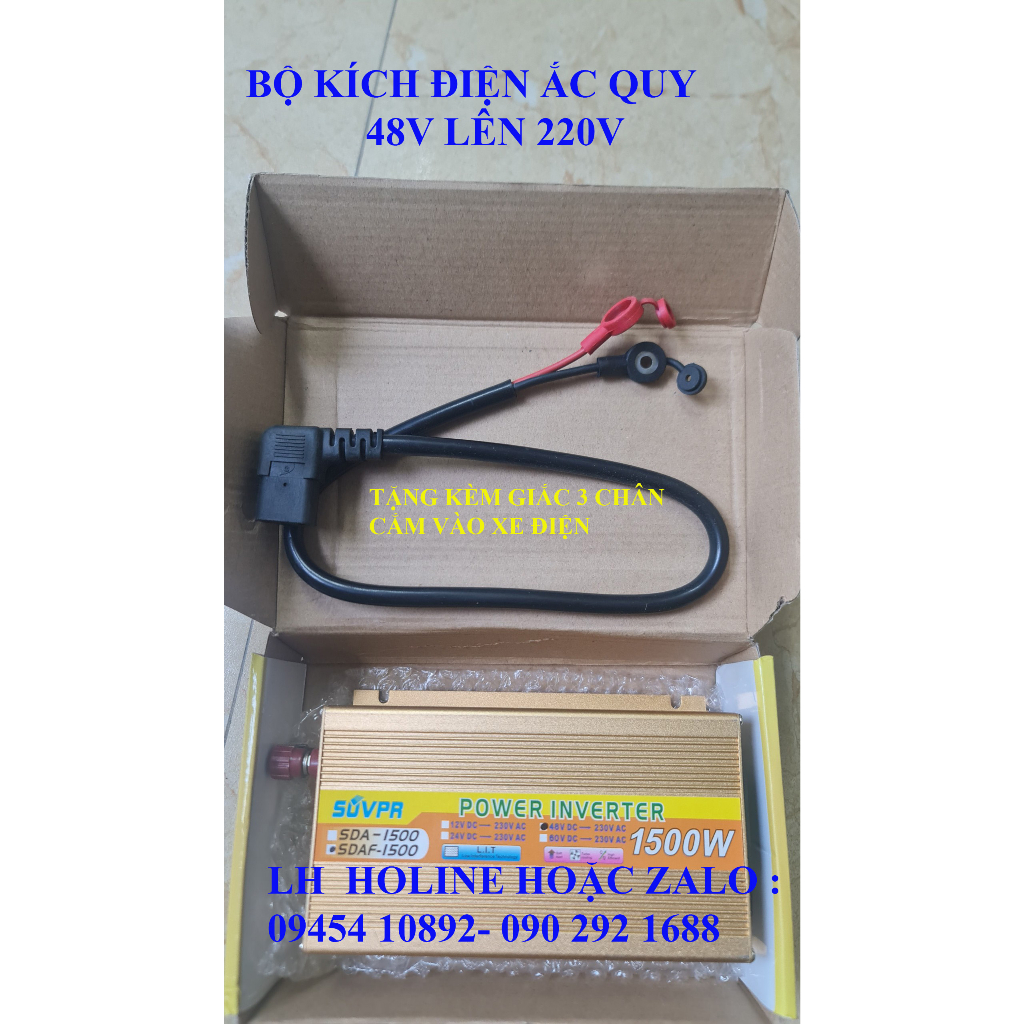 Bộ kích đ iện 48V lên 220V dùng cho xe điện 4 bình