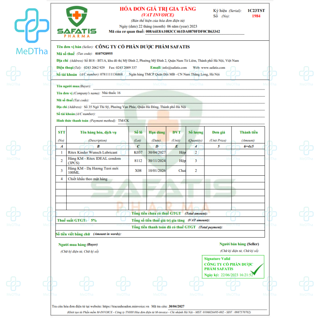 Gel Ritex Kinderwunsch Đức - Gel Tạo Môi Trường Kiềm, Bôi Trơn, Dưỡng Ẩm, Hỗ Trợ Thụ Thai