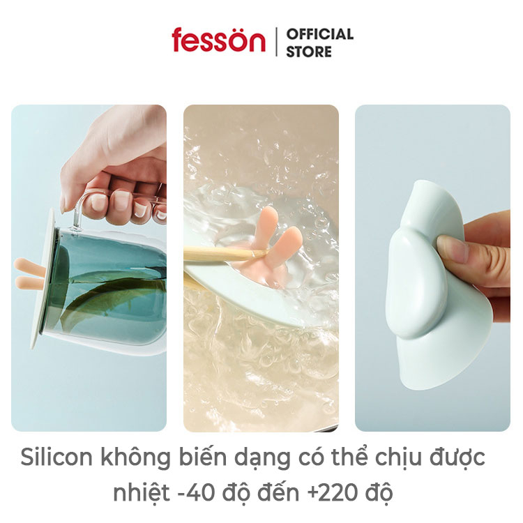 Nắp cốc silicon chống bụi, giữ nhiệt xinh xắn Fesson