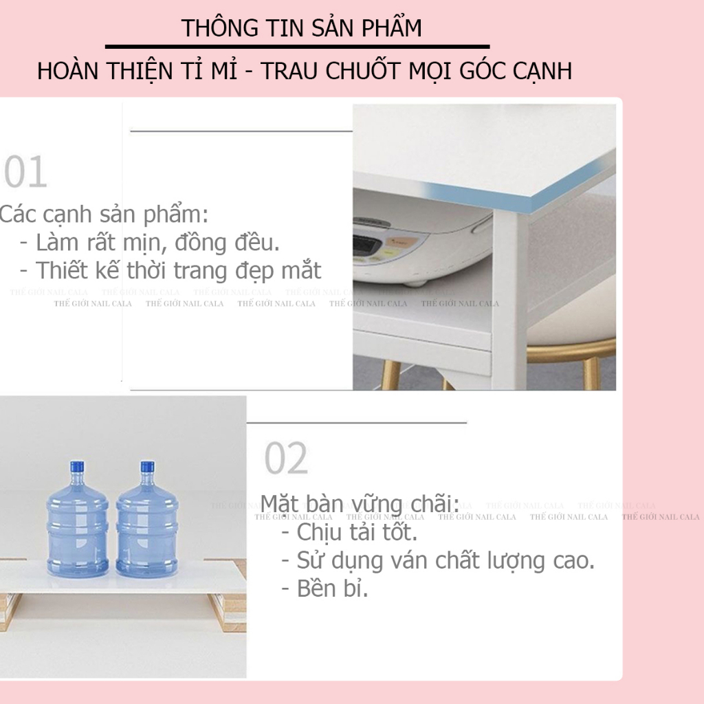 Bàn làm nail vân loang 1m, 1m2 - Bàn trang điểm - Bàn gỗ có ngăn kéo - bàn giả đá sang chảnh- k gồm ghế- hàng sẵn