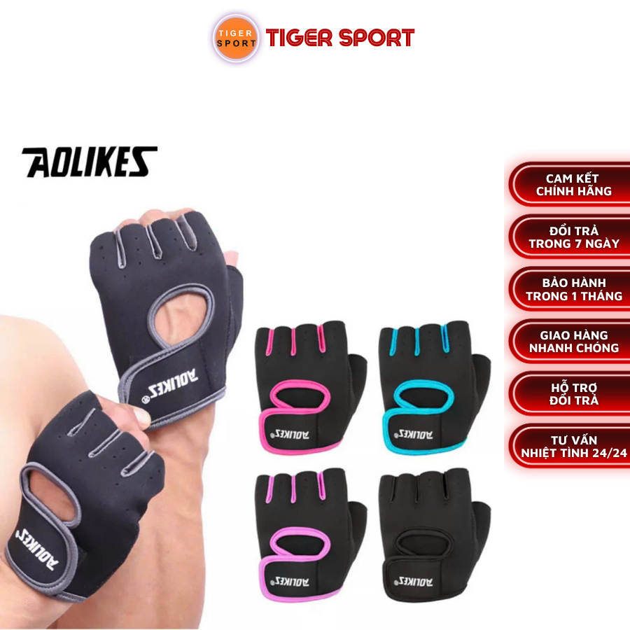 GĂNG TAY HỞ LƯNG AOLIKES 1678 CHÍNH HÃNG, CHỐNG TRƯỢT CHUYÊN GYM, TẬP LUYỆN THỂ THAO