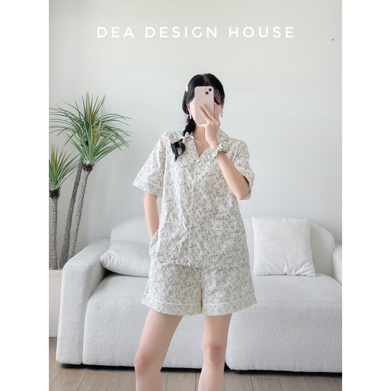 Pyjama hoa nhí nhiều màu hình thật chất vải thấm hút thoáng mát dành cho nữ _Đồ bận nhà nữ DEADESIGNHOUSE
