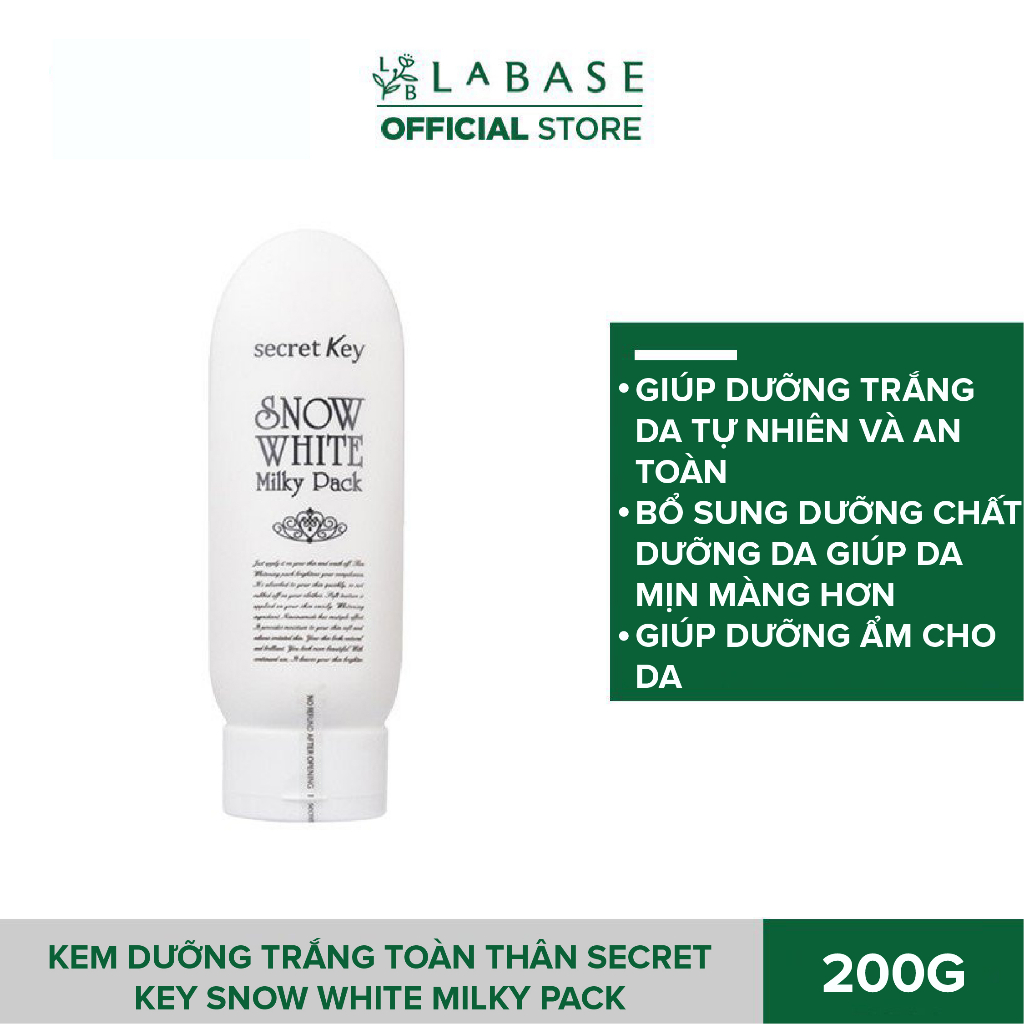 Kem dưỡng trắng toàn thân Secret Key Snow White Milky Pack Chai 200g