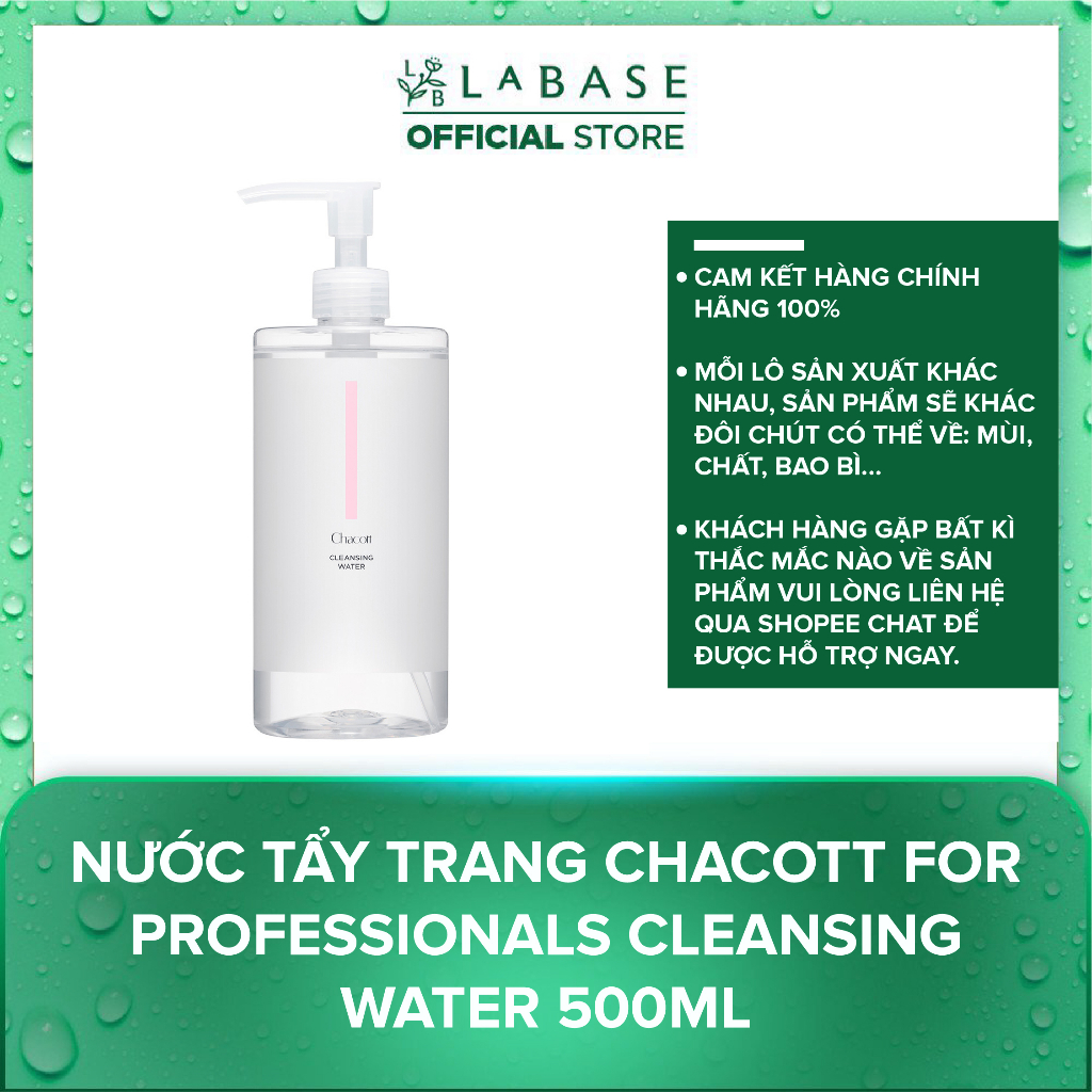 Nước tẩy trang Chacott for Professionals Cleansing Water 500ml
