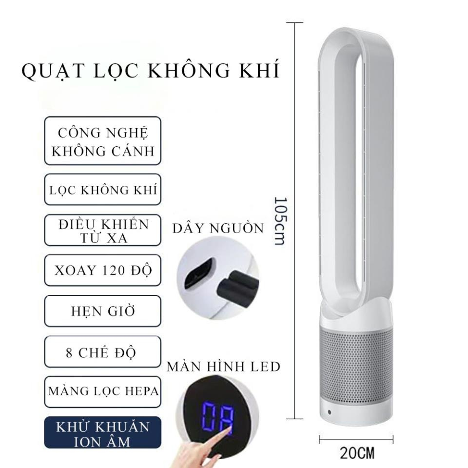 QUẠT KHÔNG CÁNH kiêm LỌC KHÔNG KHÍ Model mới nhất, hiện đại nhất. Quạt lọc không khí, nhiều cấp gió, điều khiển từ xa