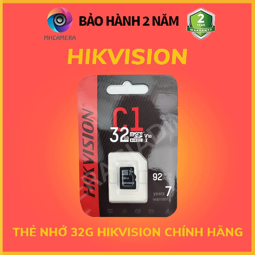 Thẻ Nhớ 32G 64G 128G HIKVISION CLASS 10 Chất Lượng Cao Kèm Adapter - Chính Hãng - BẢO HÀNH 24 THÁNG0